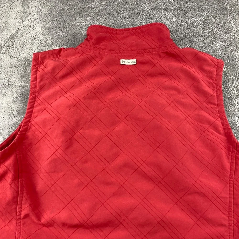 Columbia Full Zip‎ Up Vest Womens large Red Sleeveless
